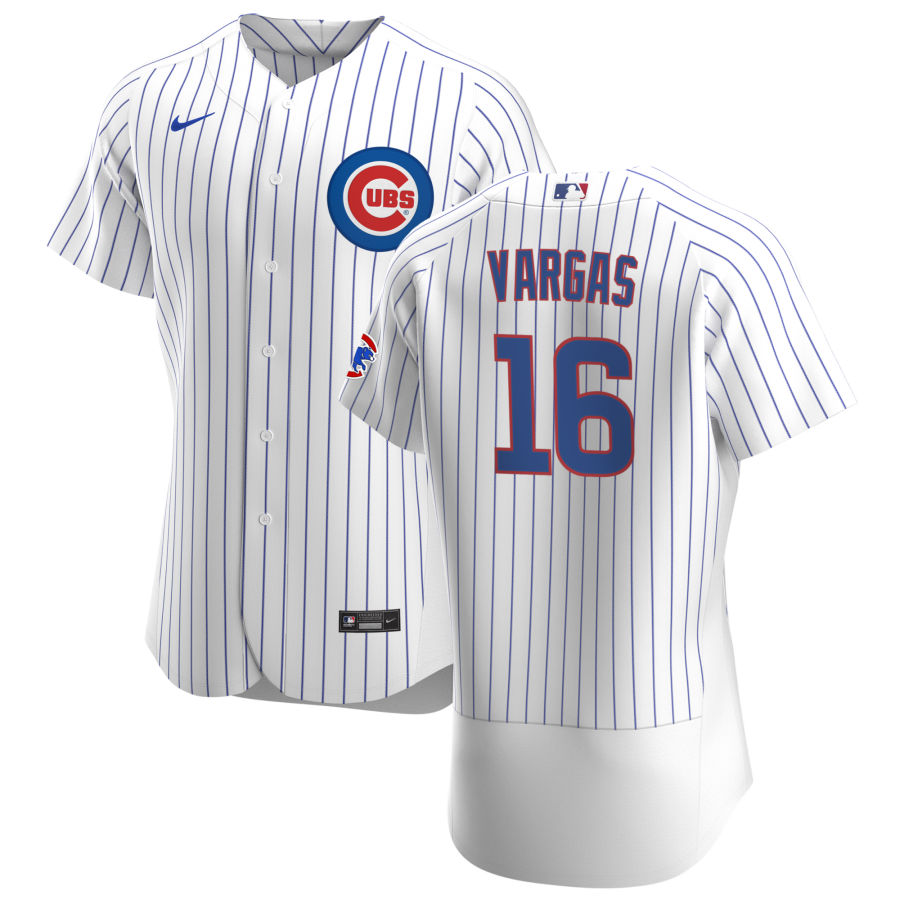Chicago Cubs 16 Ildemaro Vargas Men Nike White Home 2020 Authentic Player Jersey